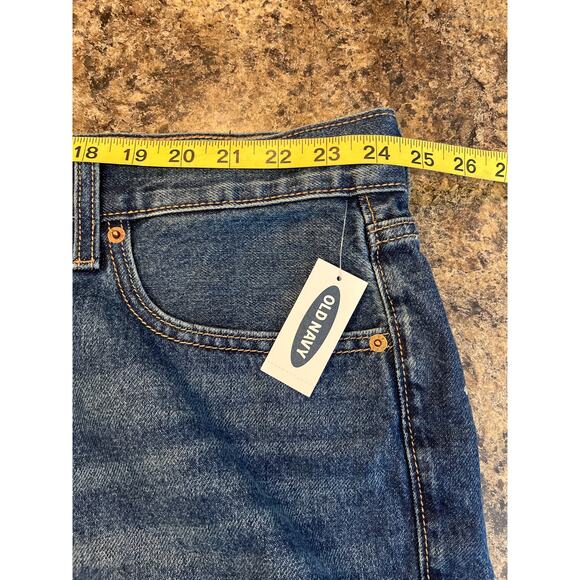 Old Navy NEW Plus Size Blue Cut Off OG High Rise Jean Shorts Size 26 Button Fly - Picture 7 of 8